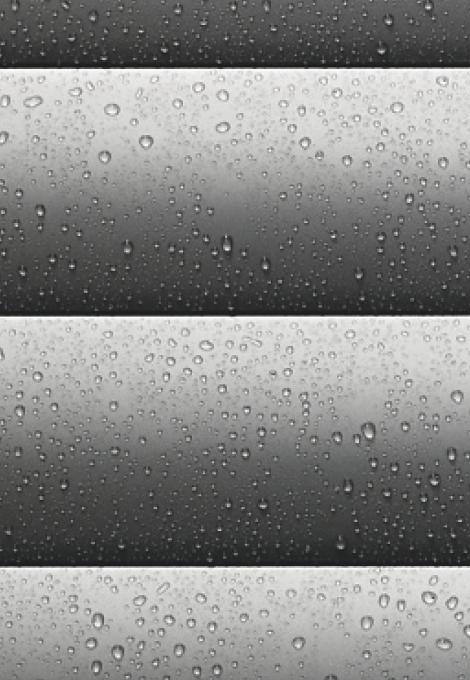 Closed door profile, close-up with water drops