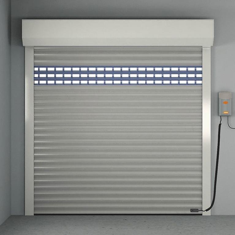 Individual ROMA Garage Doors Closed garage door from the inside with fixed opener