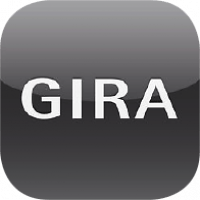 Lettering GIRA white on black background