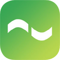 Broken wave in white on green background