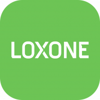 Lettering Loxone in white on green