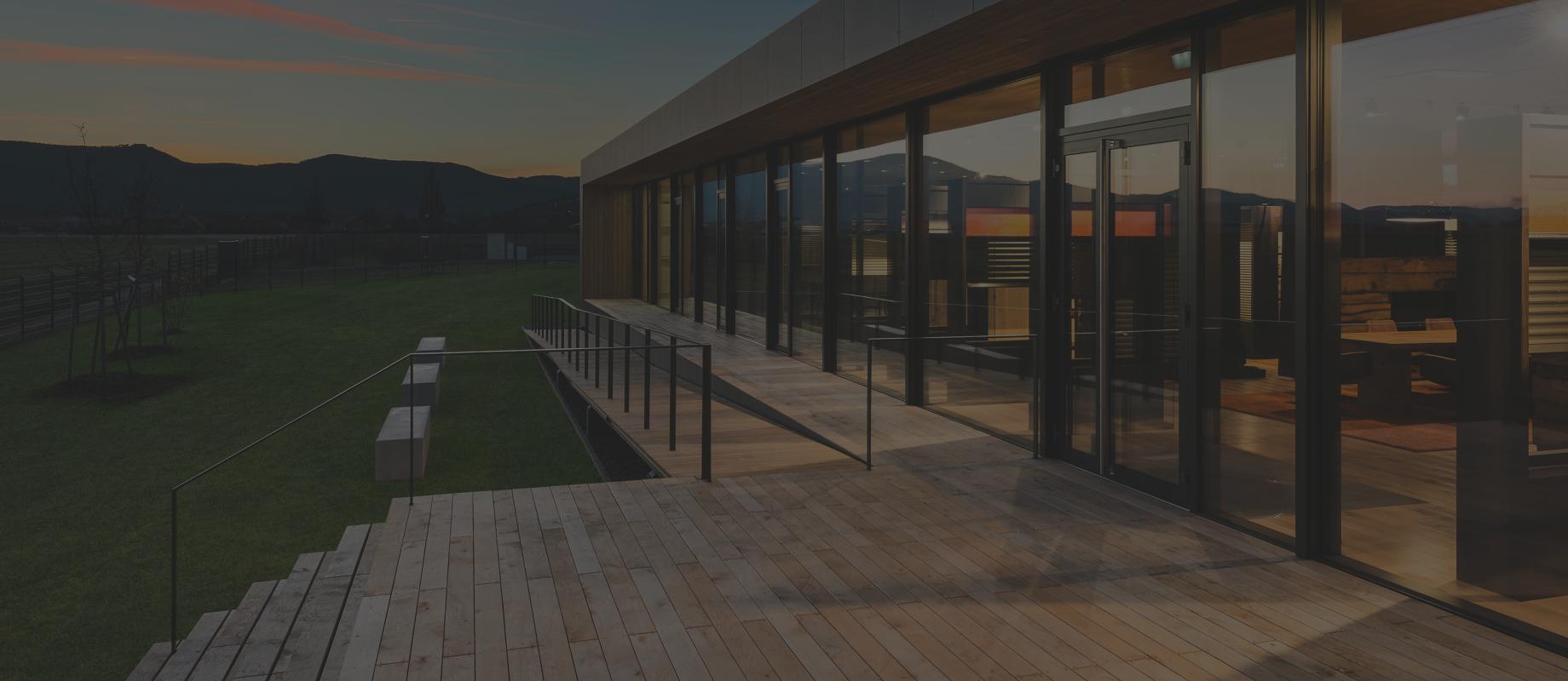 ROMA Location Obernai France with interior lighting in the twilight