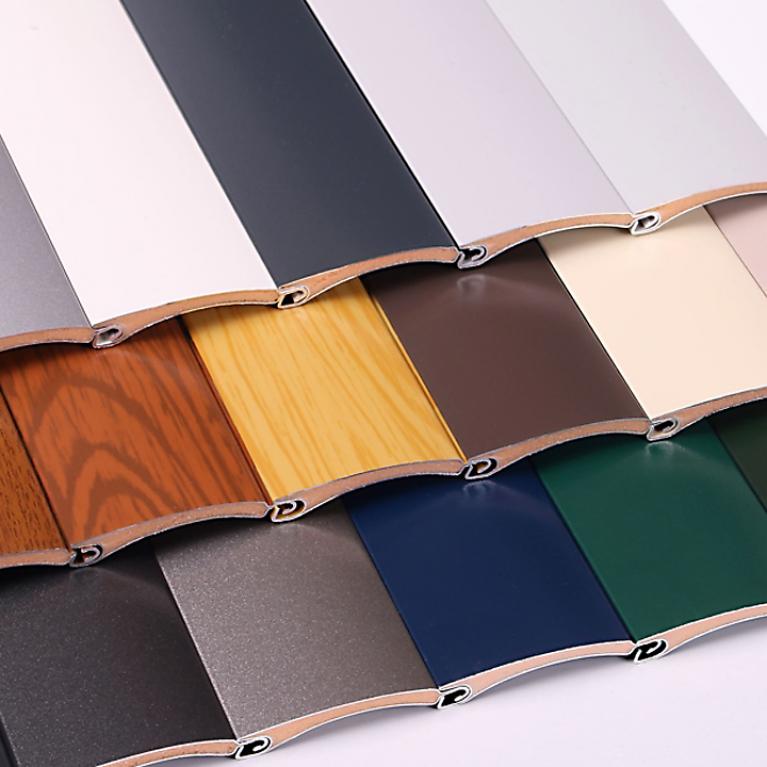 Close-up of ROMA roller shutter profile colours