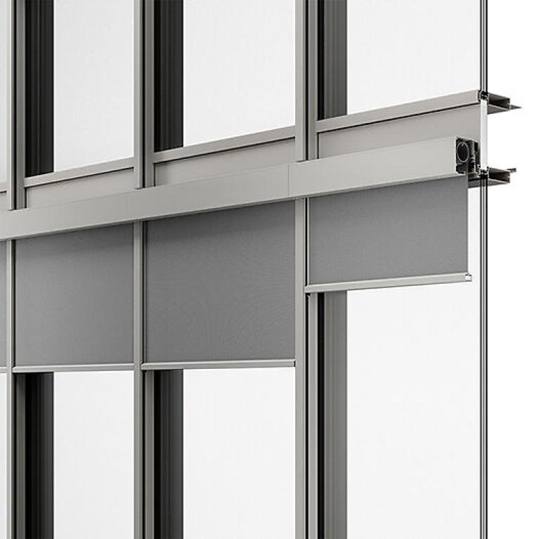 Mullion-transom façade with ROMA textile screens